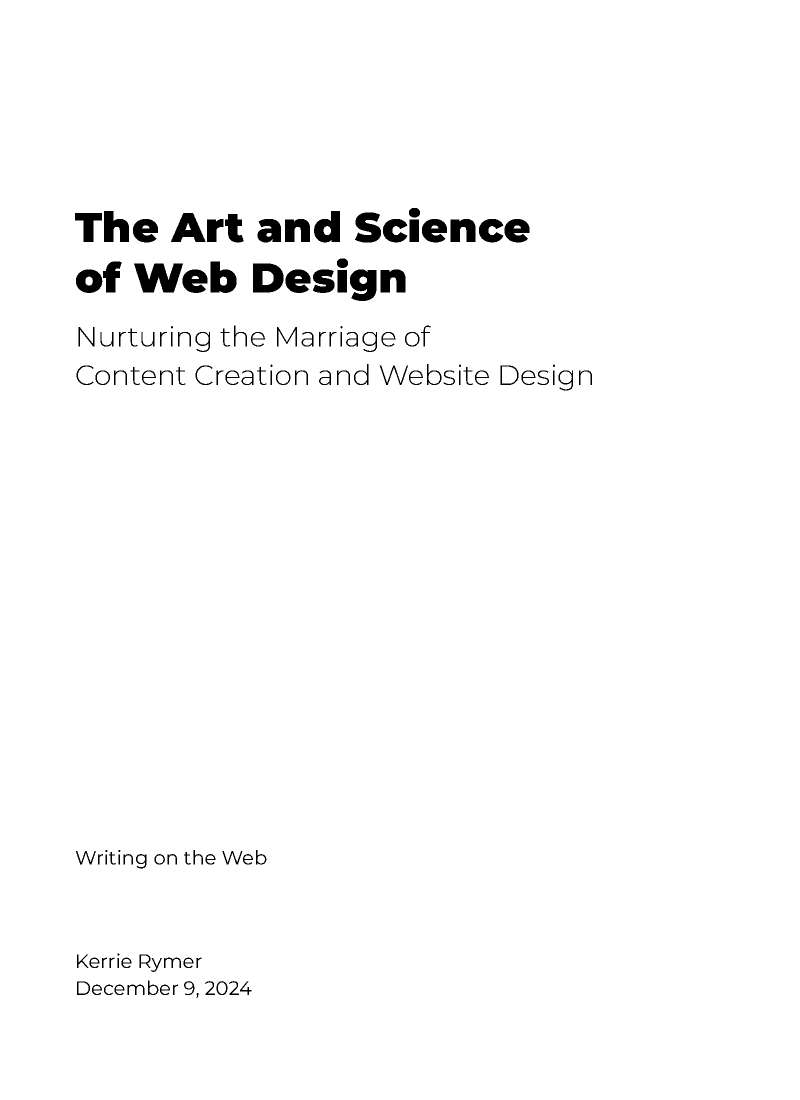 The Art and Science of Web PDF